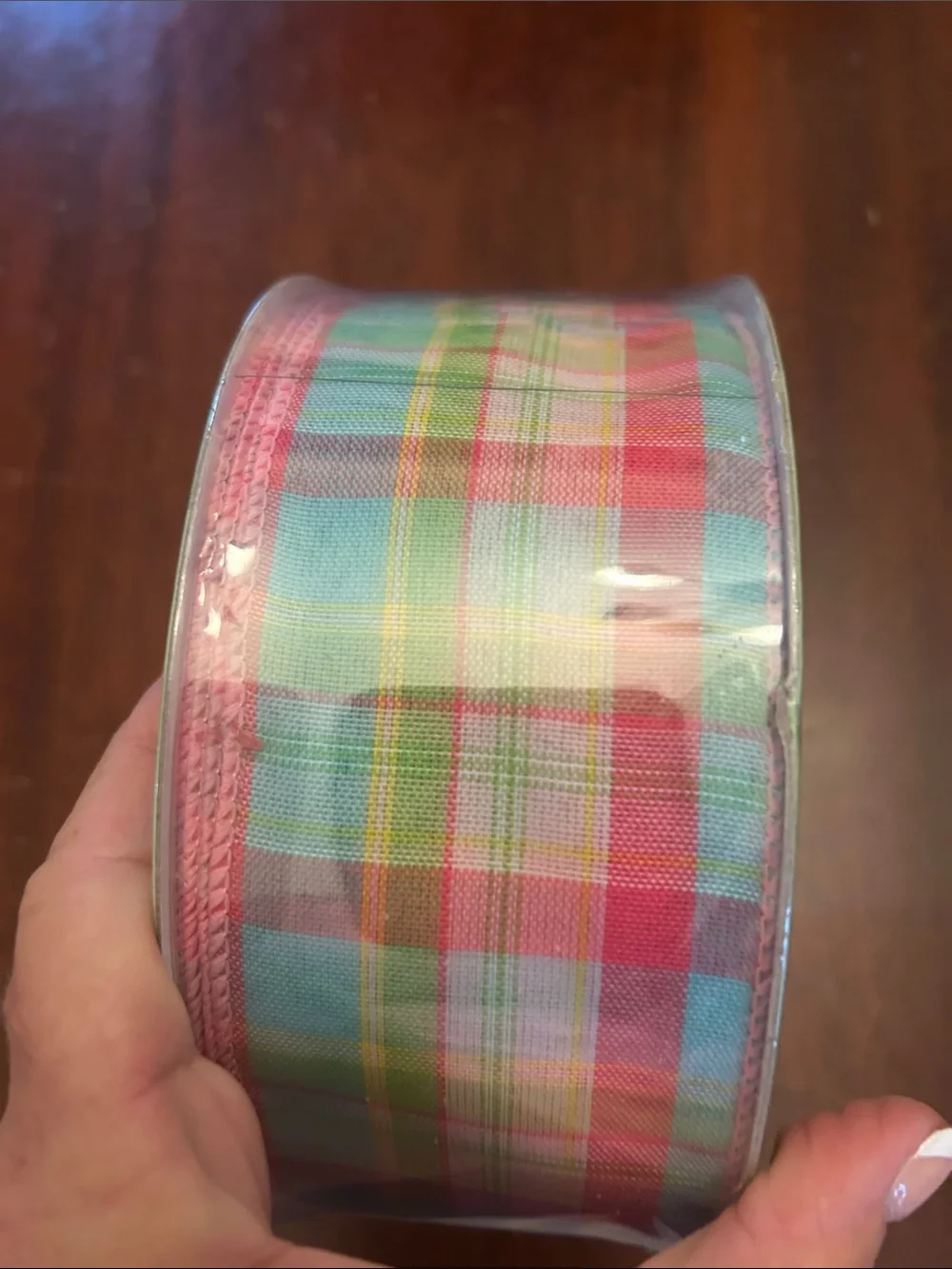 Members Mark Green pink Premium Ribbon - 2.5in x 50 Yards Wired Edge NWT